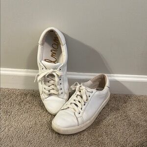 Sam Edelman White Leather Sneakers Classic Design